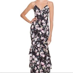 JARLO black floral maxi dress